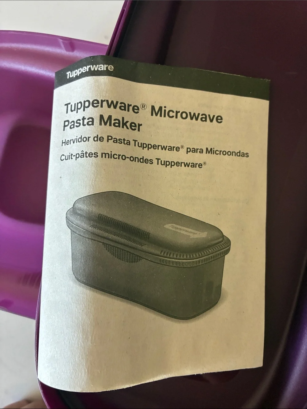 NEW Tupperware Purple Microwave Pasta Maker